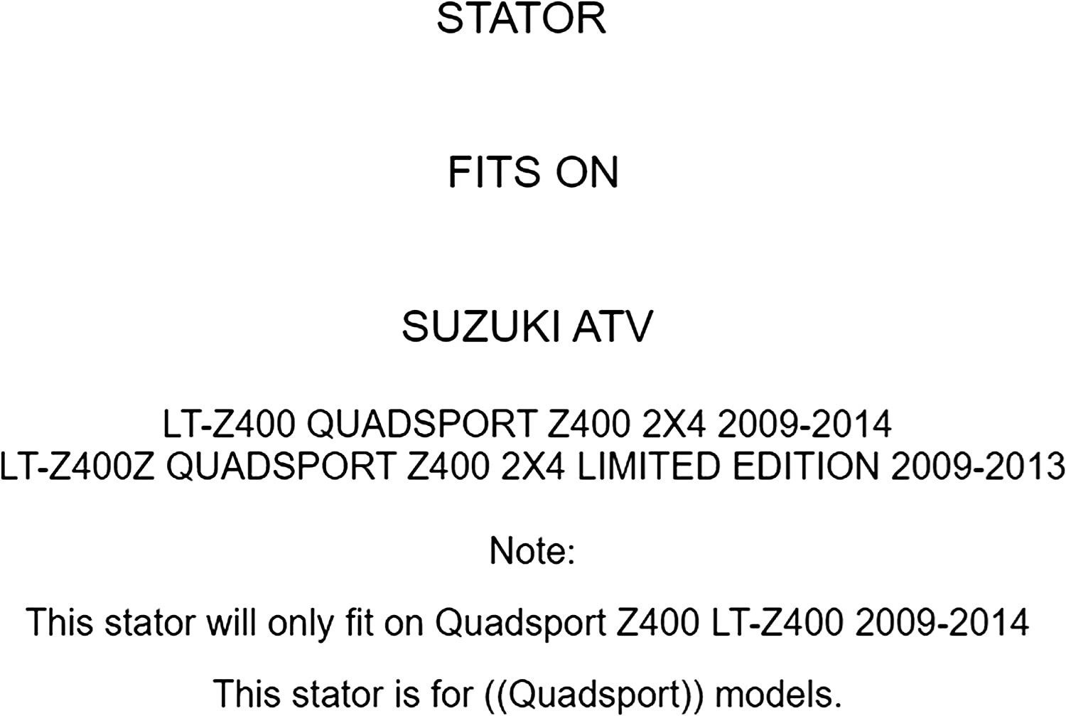 SSS Racing. LTZ 400 STATOR